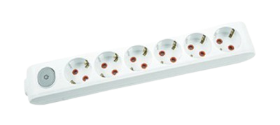 Bloc 6 prize cu impamintare si buton de pornire/ oprire Multi- Let Viko by Panasonic. Alb